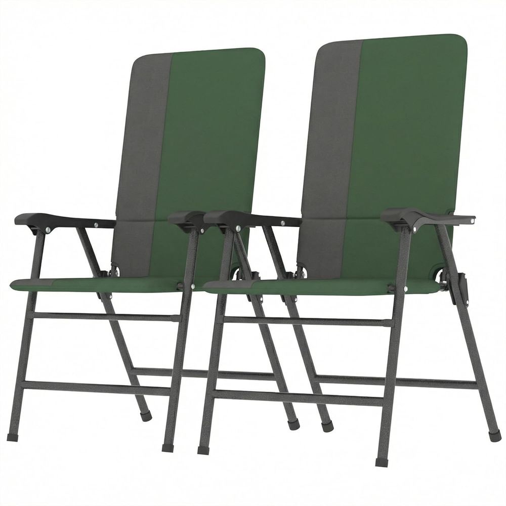 Outdoor Camping Decke - ชุดเก้าอี้กลางแจ้งพร้อมพนักพิงสูงและที่วางแขนบุเบาะ, 2 ชิ้น, ผ้า 600D, พกพาสะดวก,