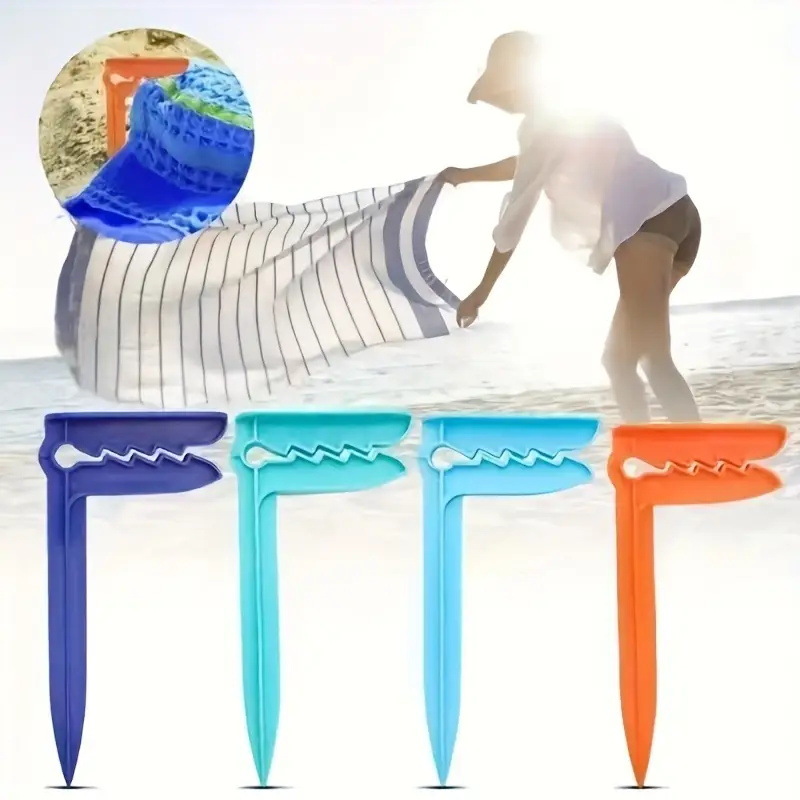 Outdoor Camping Rugs - ผ้าเช็ดตัวชายหาดกลางแจ้งผู้ถือเสื่อชายหาดผู้ถือผ้าเช็ดตัวผู้ถือพลาสติกกลางแจ้งเสื่อปิกนิกผู้ถือเต็นท์Windproof Campingเครื่องมือ