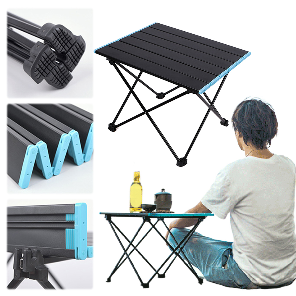 Outdoor Camping Cooking Table - โต๊ะตั้งแคมป์ อลูมิเนียมอัลลอยด์ โต๊ะชายหาดน้ำหนักเบา พร้อมกระเป๋าสำหรับพกพา เหมาะสำหรับชายหาด กิจกรรมกลางแจ้ง