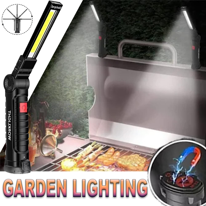 Outdoor Camping Lamp - ไฟฉาย LED แบบพกพาพร้อมตะขอแม่เหล็กกลางแจ้งทํางานซ่อม Type-C โคมไฟแบบชาร์จไฟได้โคมไฟสําหรับ Camping