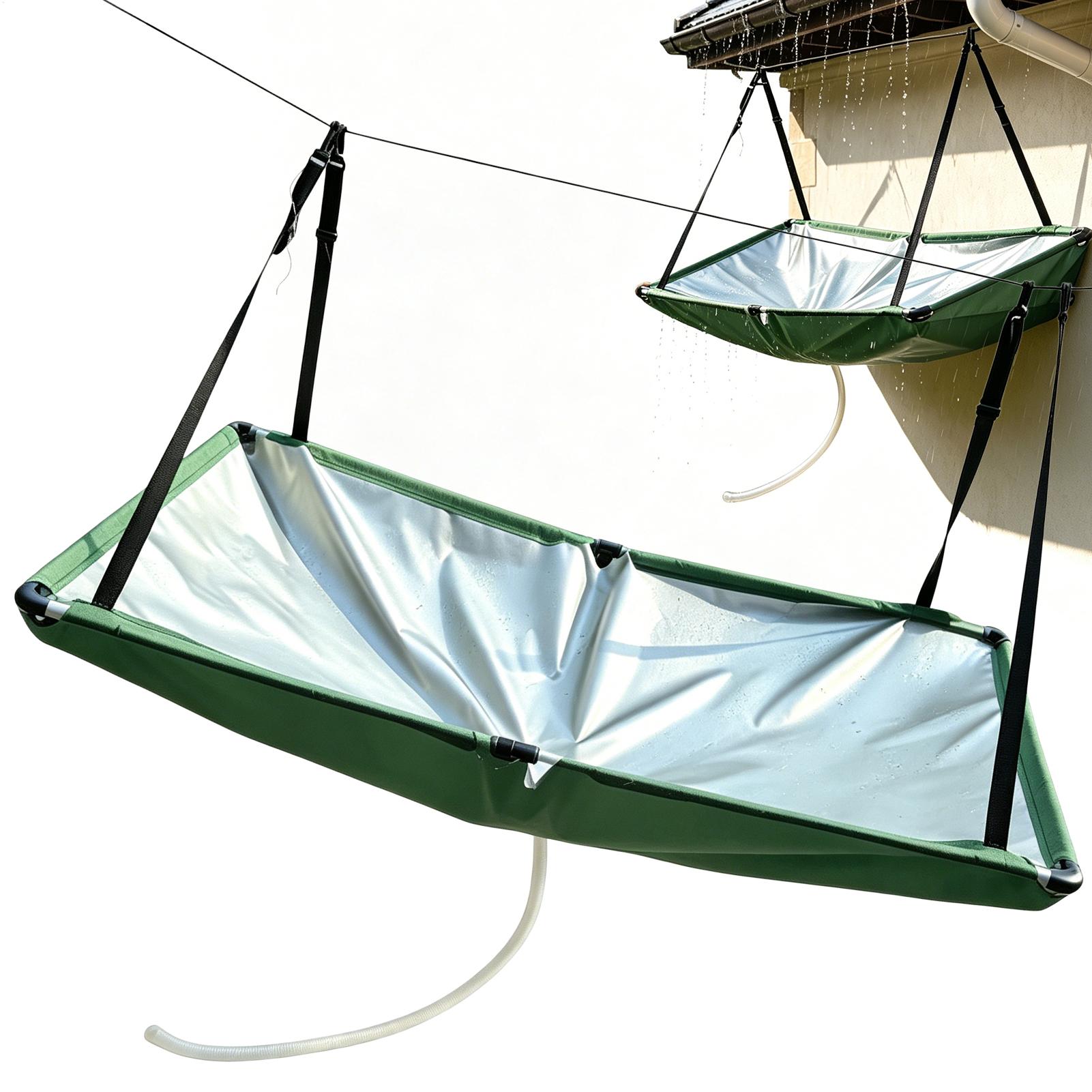 Outdoor Camping Water Filter - ผ้าดักน้ำฝนสำหรับสวน 1 ชิ้น พร้อมสายยาง ตัวกรองน้ำฝน สำหรับสวนกลางแจ้ง