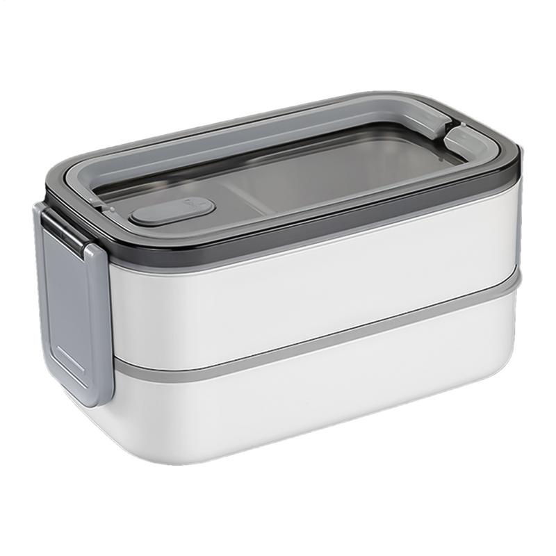 Outdoor Camping Meals - กล่องอาหารกลางวันความร้อน 2 ชั้นอาหารกล่องอาหารกลางวันพร้อมที่จับชามสลัดป้องกันการรั่วสําหรับโรงเรียนท่องเที่ยวทํางานกลางแจ้ง CAMPING