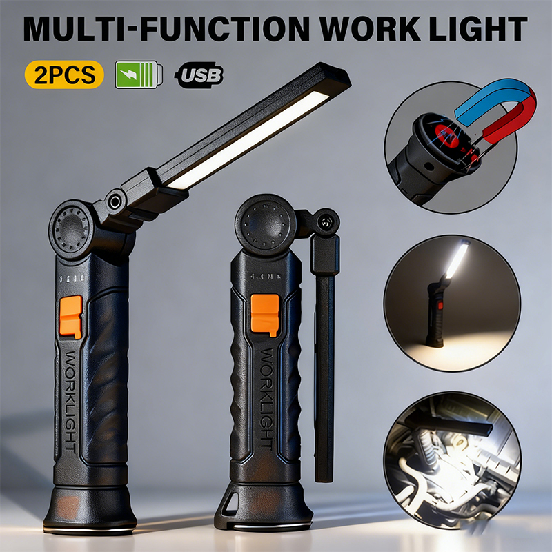 Outdoor Camping Lamp - ไฟฉาย LED แบบพกพา COB ชาร์จไฟผ่าน USB