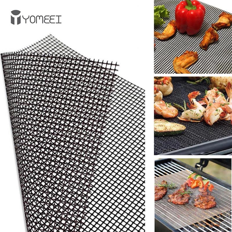 Outdoor Camping Rugs - YOMEEI 1Pcs บาร์บีคิวย่างเสื่อ Grid Shape BBQ