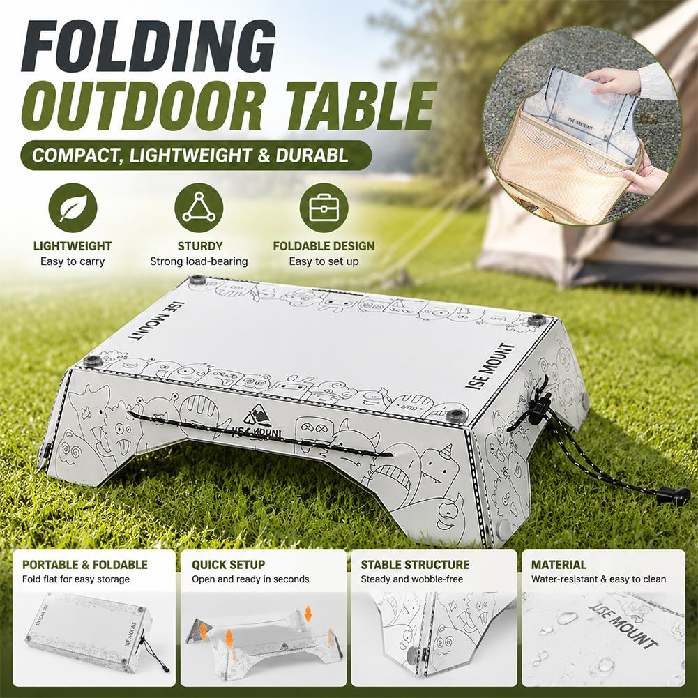 Outdoor Camping Cooking Table - โต๊ะพับได้อเนกประสงค์แบบพกพา PP น้ำหนักเบา โต๊ะปิกนิก โต๊ะเดินทาง โต๊ะรถบ้าน