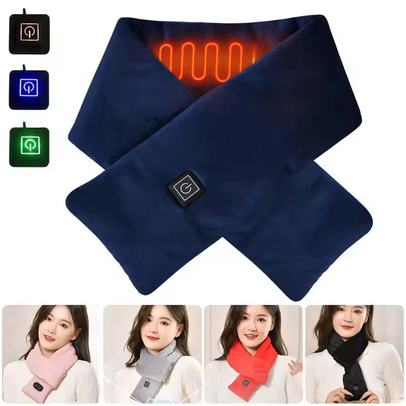 Outdoor Camping Gear - ผ้าพันคอไฟฟ้าอุ่นคอ แบบ USB สำหรับผู้หญิงและผู้ชาย ปรับอุณหภูมิได้ 3