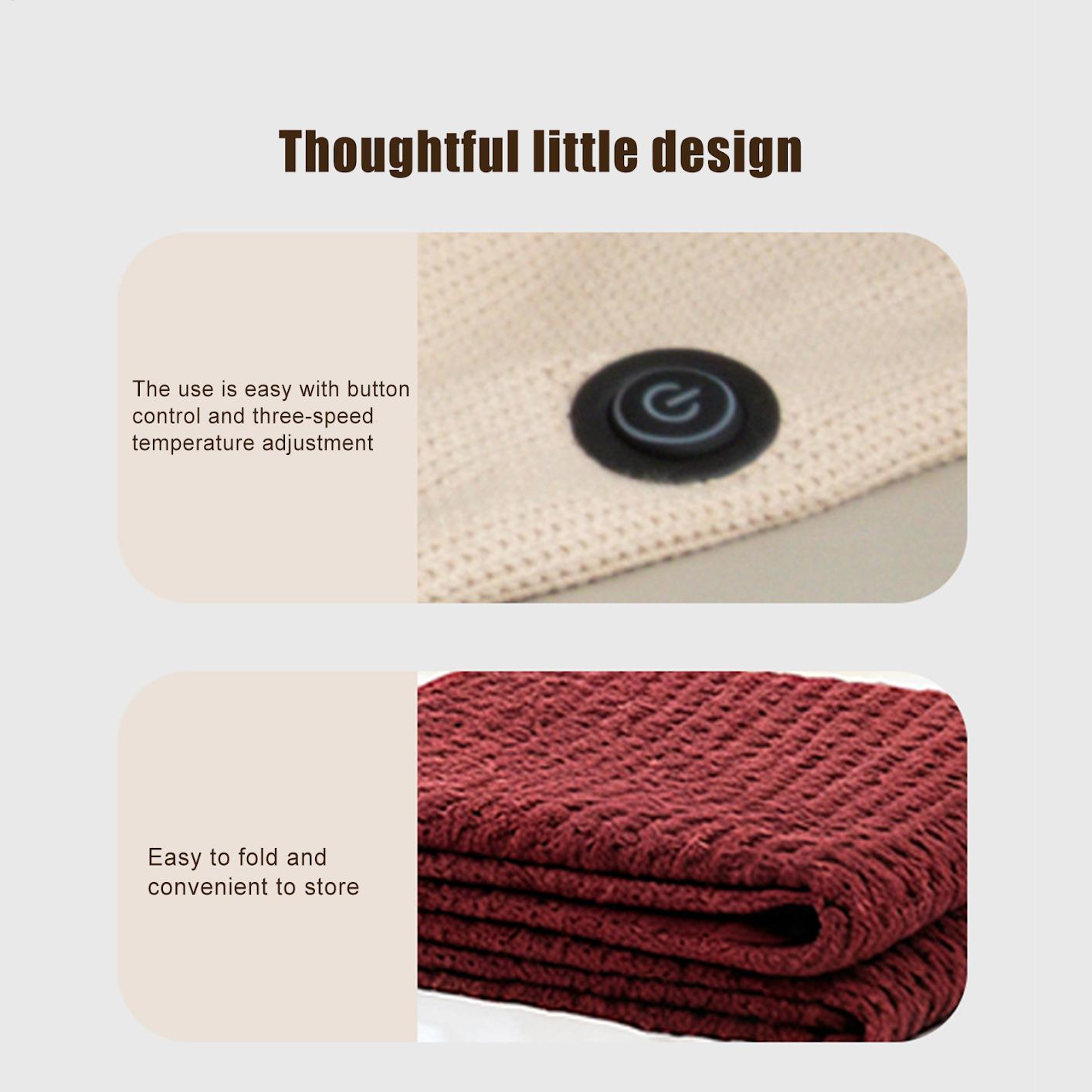 Outdoor Camping Heated Blanket - ผ้าคลุมไหล่แบบพกพา 3 ระดับ ผ้าคลุมไหล่แบบใช้ USB พร้อมซิป