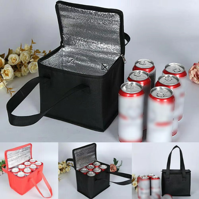 Outdoor Camping Meals - กระเป๋าเก็บความเย็นแบบใช้ซ้ำได้ กระเป๋าเก็บความเย็นสำหรับเบียร์ กระเป๋าสำหรับปิกนิก บาร์บีคิวกลางแจ้ง แคมป์ปิ้ง ใส่อาหาร
