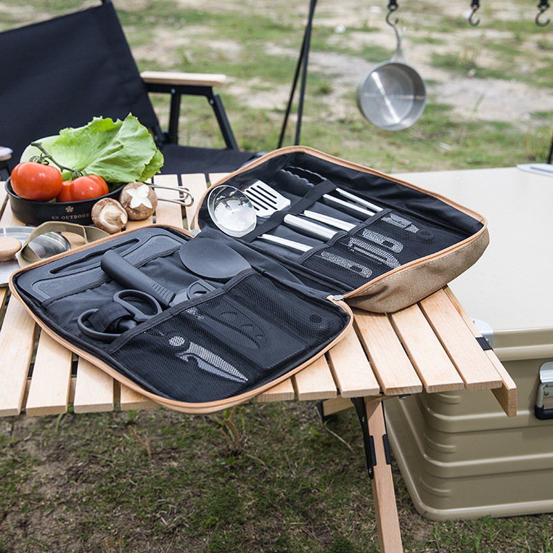 ชุดเครื่องครัวแคมป์ปิ้ง 8 ชิ้น - Outdoor Camping Utensils บทวิจารณ์และราคา
