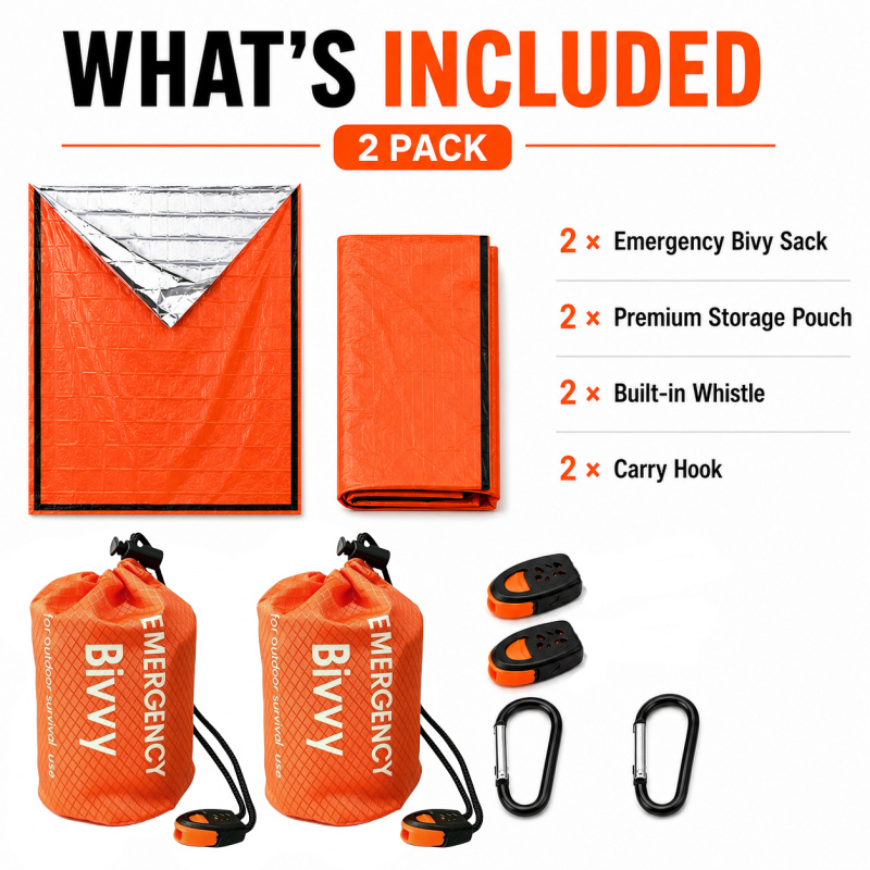 ถุงนอนฉุกเฉิน 2 แพ็ค, ถุงนอนฟอ - Bivvy Bag Emergency บทวิจารณ์และราคา