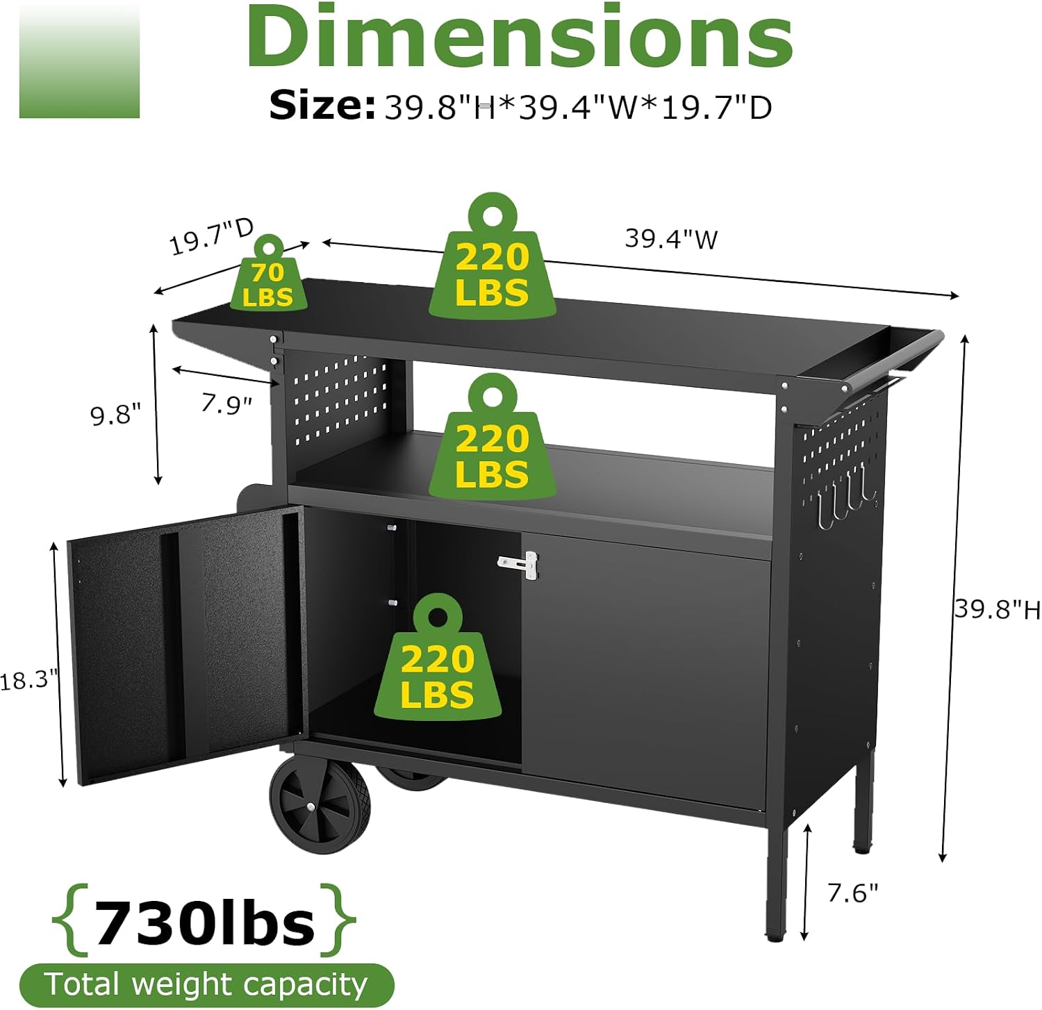 รถเข็นปิ้งย่างกลางแจ้งพร้อมโต๊ - Outdoor Camping Table With Storage บทวิจารณ์และราคา