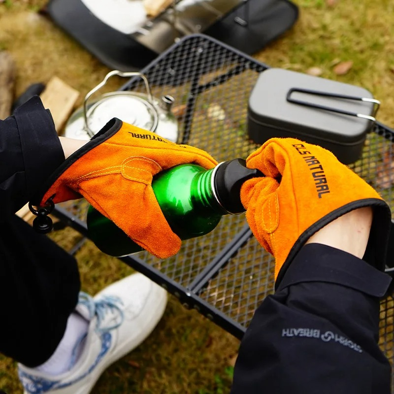 ถุงมือบาร์บีคิวทนความร้อน หนัง - Outdoor Camping Tools บทวิจารณ์และราคา