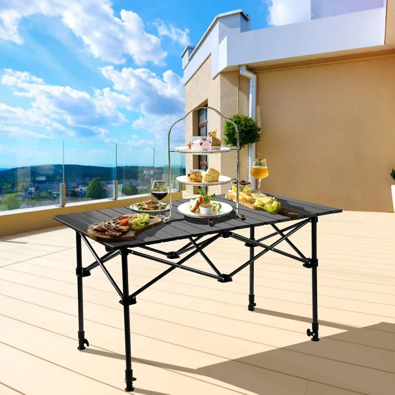 โต๊ะตั้งแคมป์พร้อมตะกร้าเก็บขอ - Outdoor Camping Table With Storage บทวิจารณ์และราคา