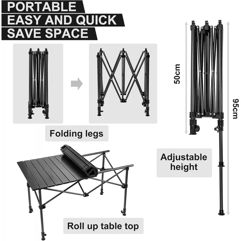 โต๊ะตั้งแคมป์พร้อมตะกร้าเก็บขอ - Outdoor Camping Table With Storage บทวิจารณ์และราคา