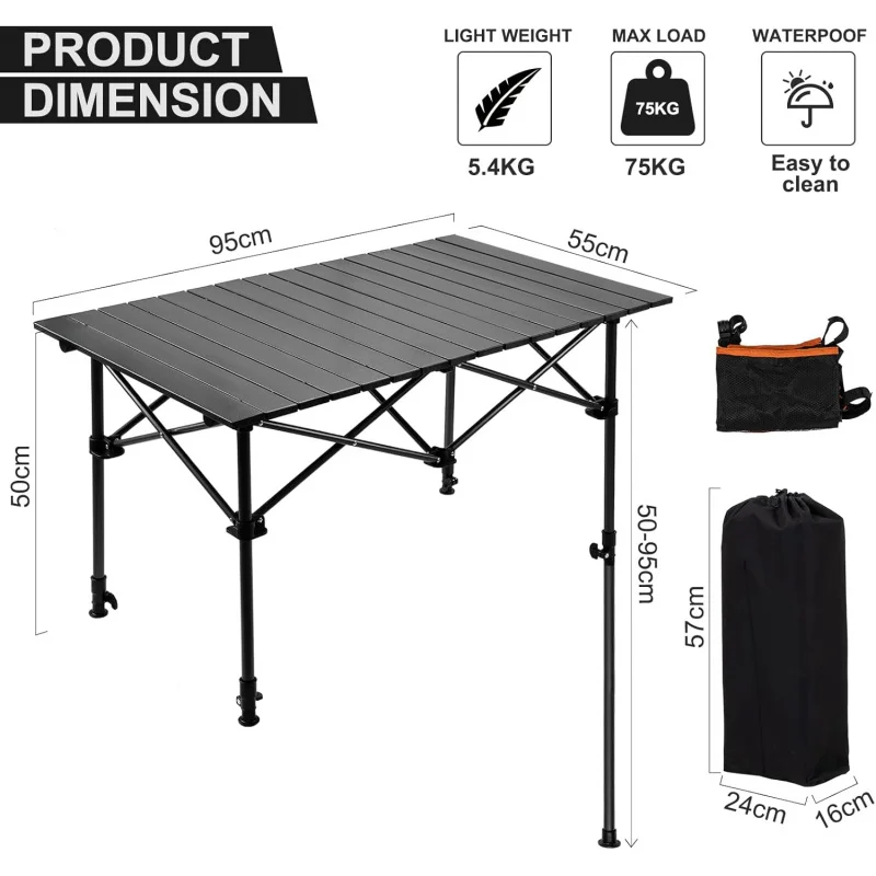 โต๊ะตั้งแคมป์พร้อมตะกร้าเก็บขอ - Outdoor Camping Table With Storage บทวิจารณ์และราคา