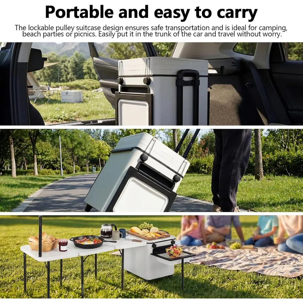 โต๊ะครัวพับได้แบบพกพาสำหรับใช้ - Outdoor Camping Table With Storage บทวิจารณ์และราคา