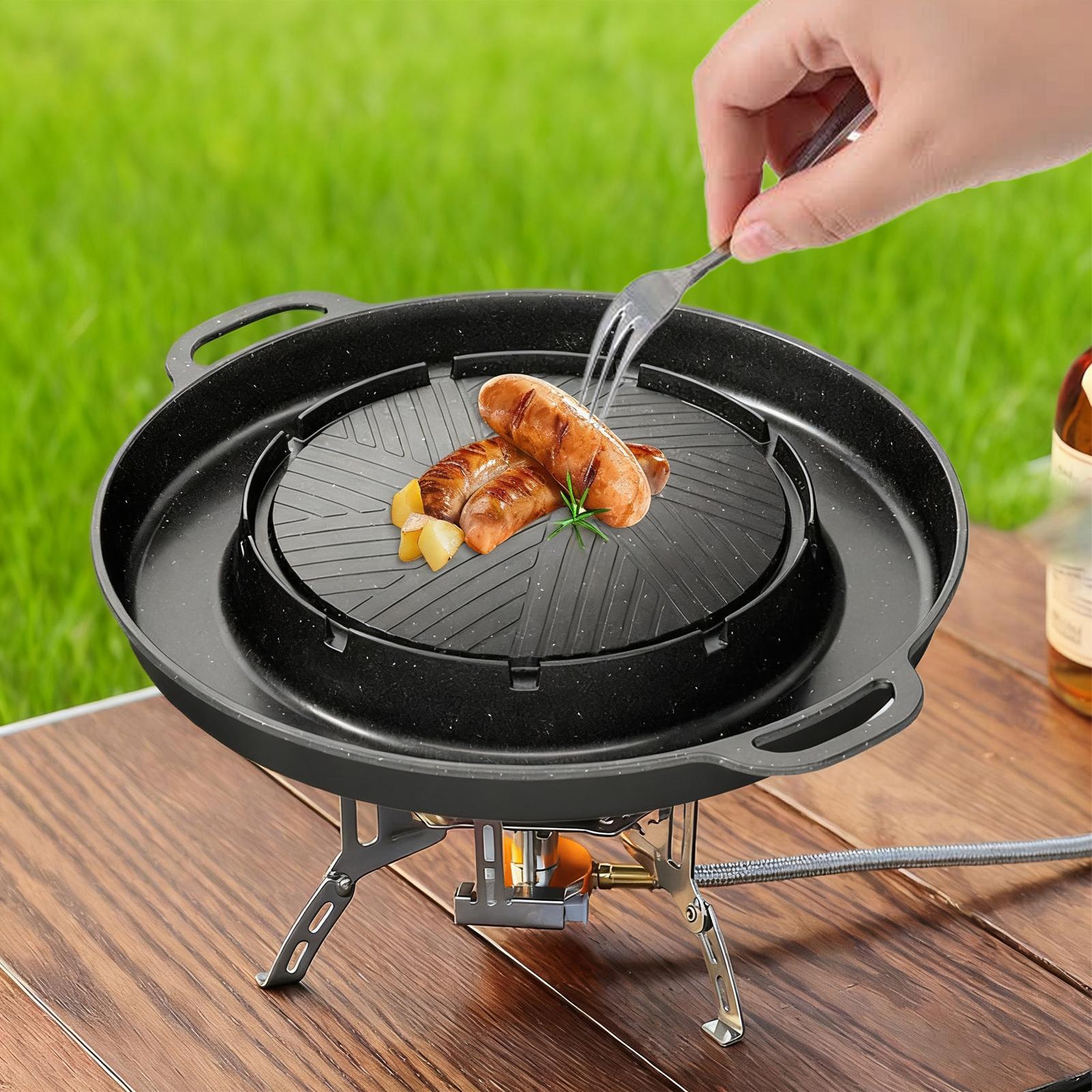 เตาย่างและกระทะร้อน 2-in-1 สำห - Outdoor Camping Cooking Table บทวิจารณ์และราคา