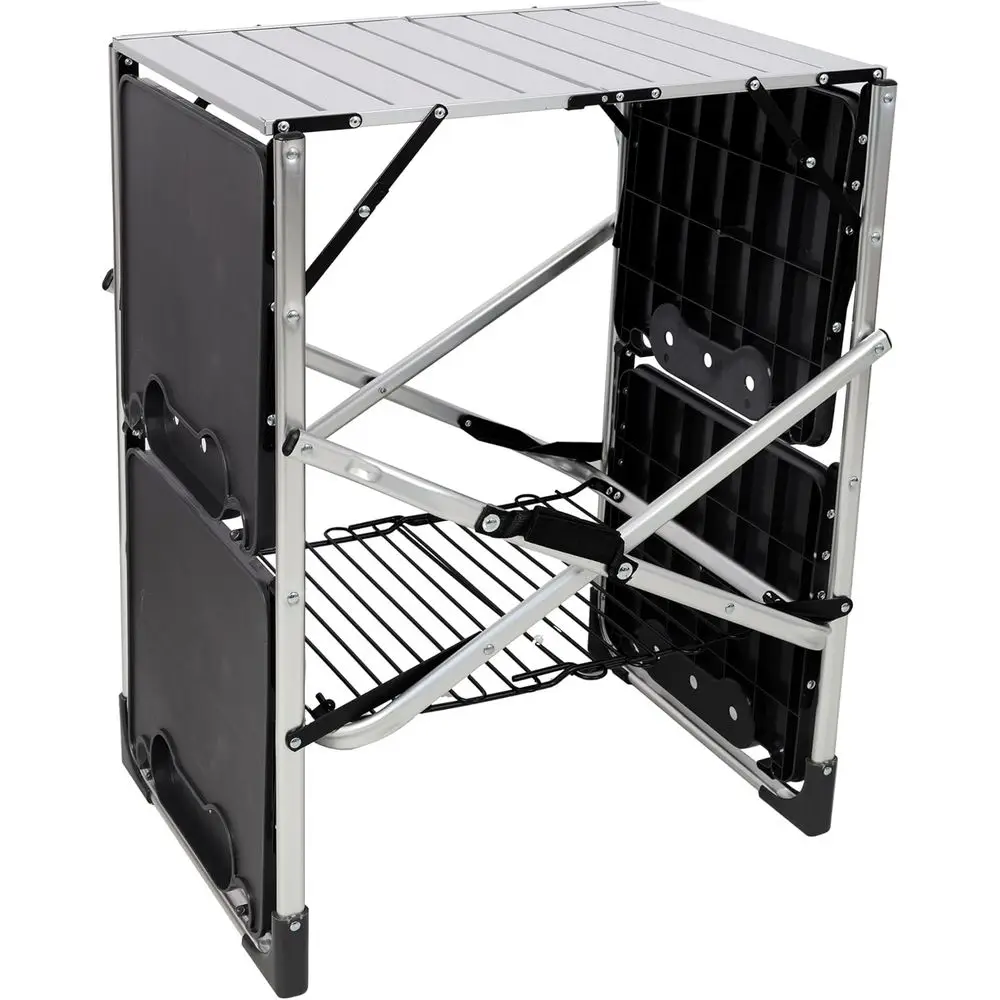 โต๊ะครัวกลางแจ้งแบบพกพาพร้อมท็ - Outdoor Camping Table With Storage บทวิจารณ์และราคา