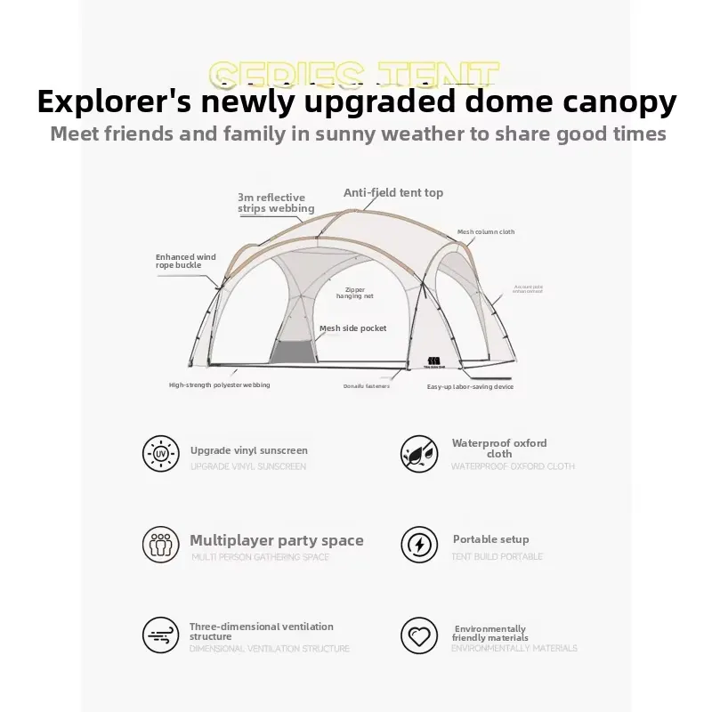เต็นท์โดมไวนิลสีดำ Explorer สำ - Outdoor Camping Gear บทวิจารณ์และราคา