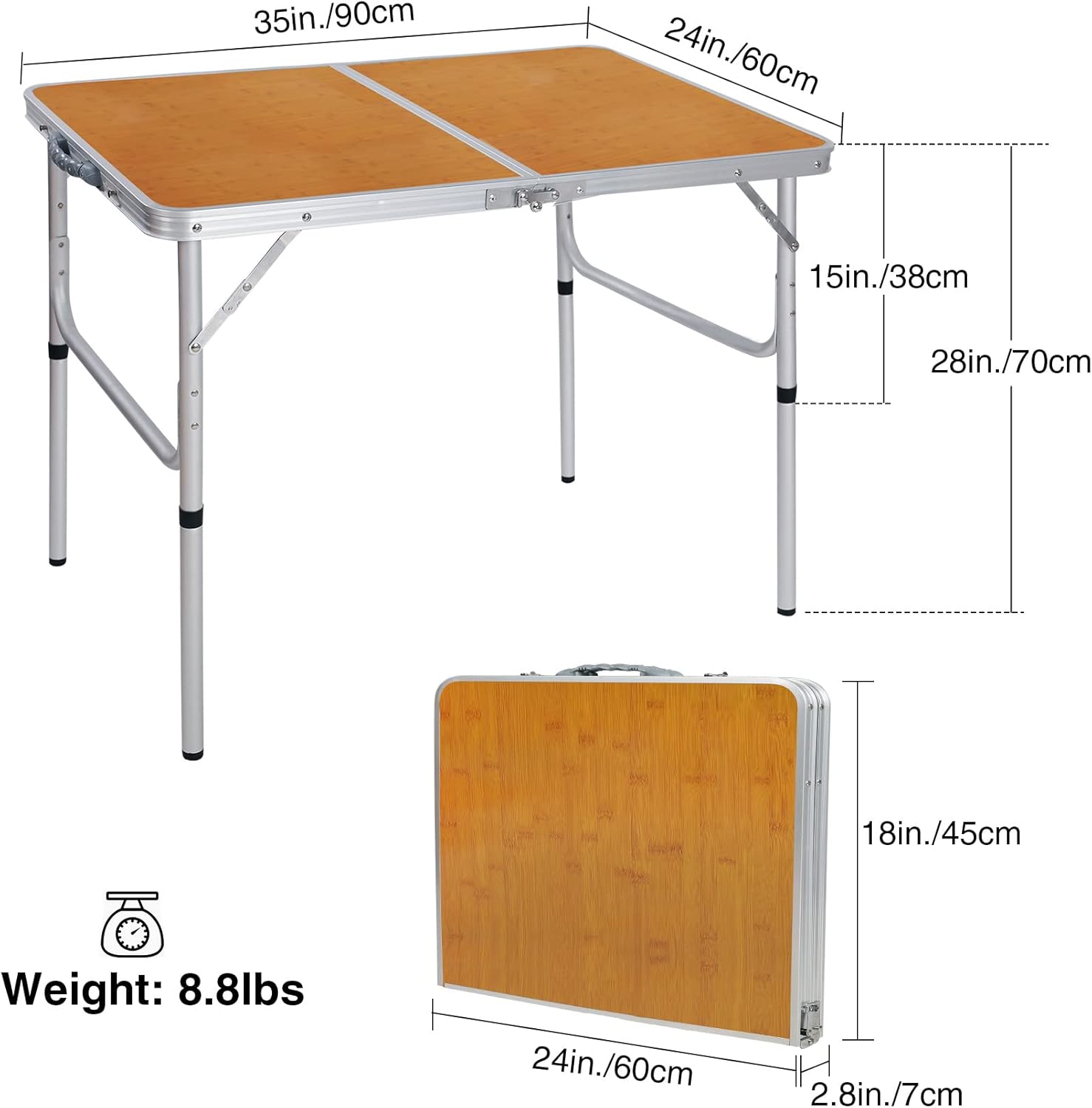 โต๊ะพับสำหรับตั้งแคมป์ ปรับควา - Outdoor Camping Cooking Table บทวิจารณ์และราคา