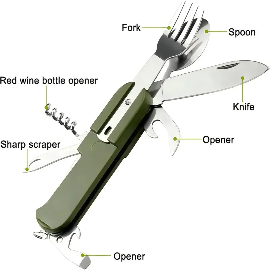 ชุดอุปกรณ์แคมป์ปิ้ง 5-in-1 สแต - Outdoor Camping Utensils บทวิจารณ์และราคา