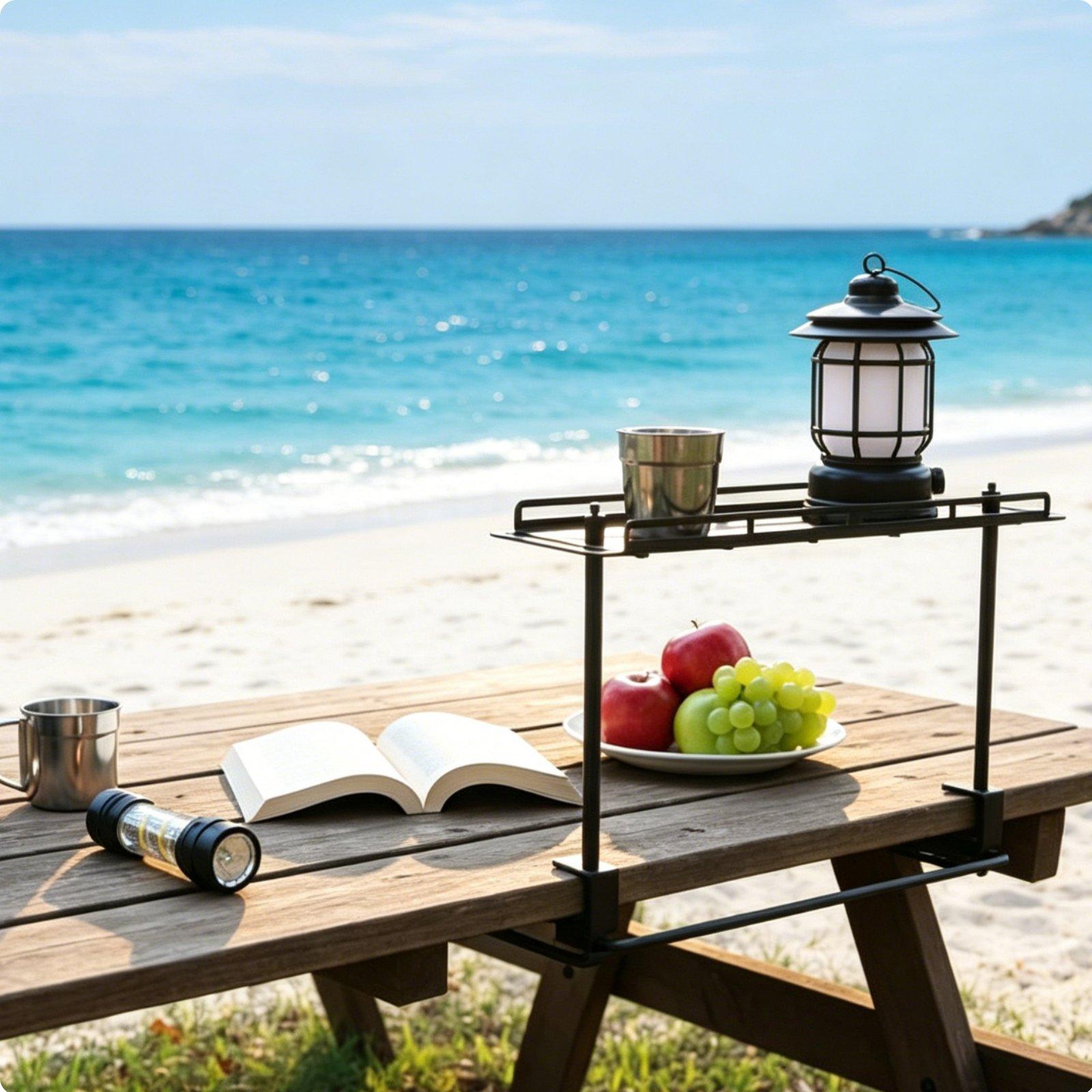 ชั้นวางของกลางแจ้ง น้ำหนักเบา  - Outdoor Camping Table With Storage บทวิจารณ์และราคา