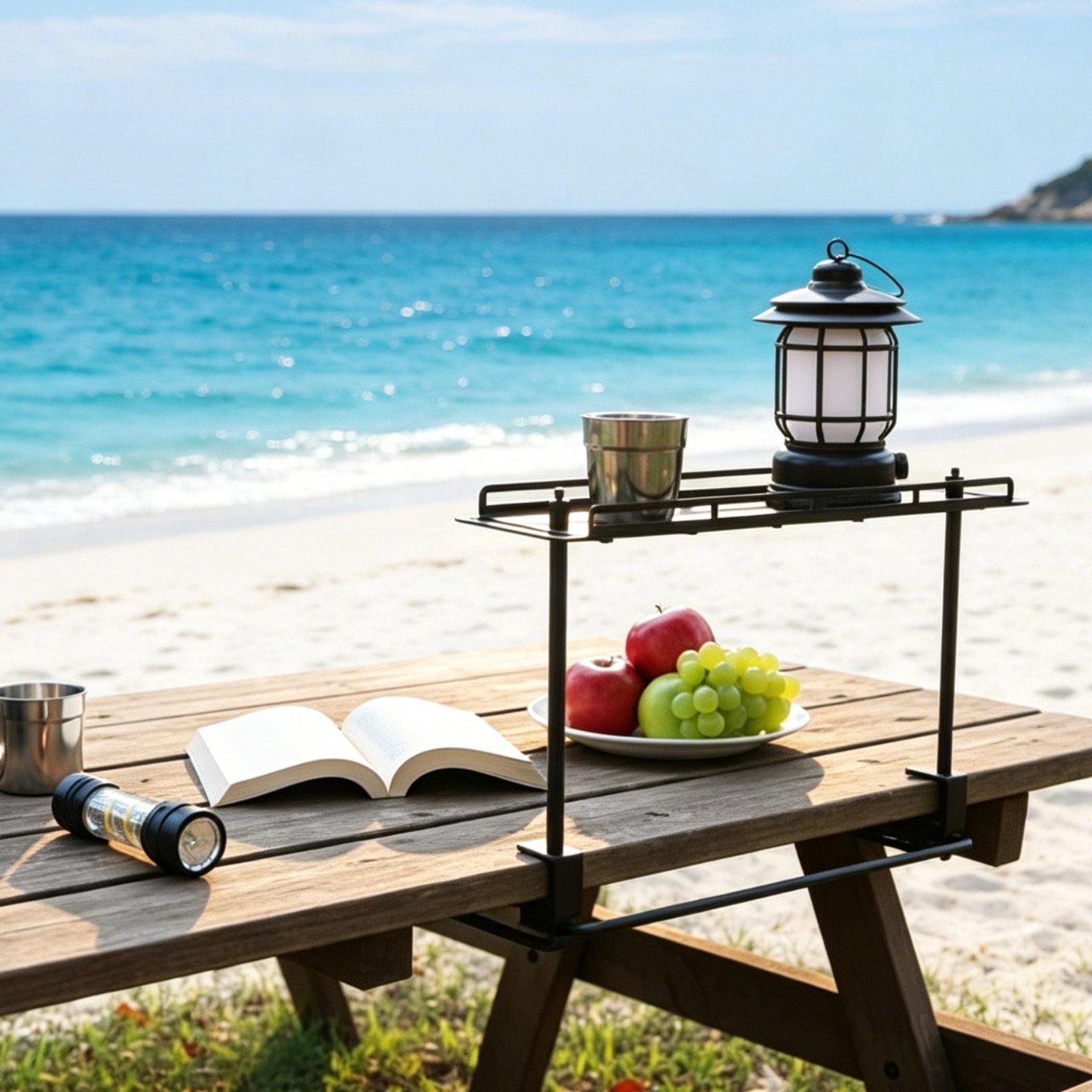 ชั้นวางของกลางแจ้ง น้ำหนักเบา  - Outdoor Camping Table With Storage บทวิจารณ์และราคา