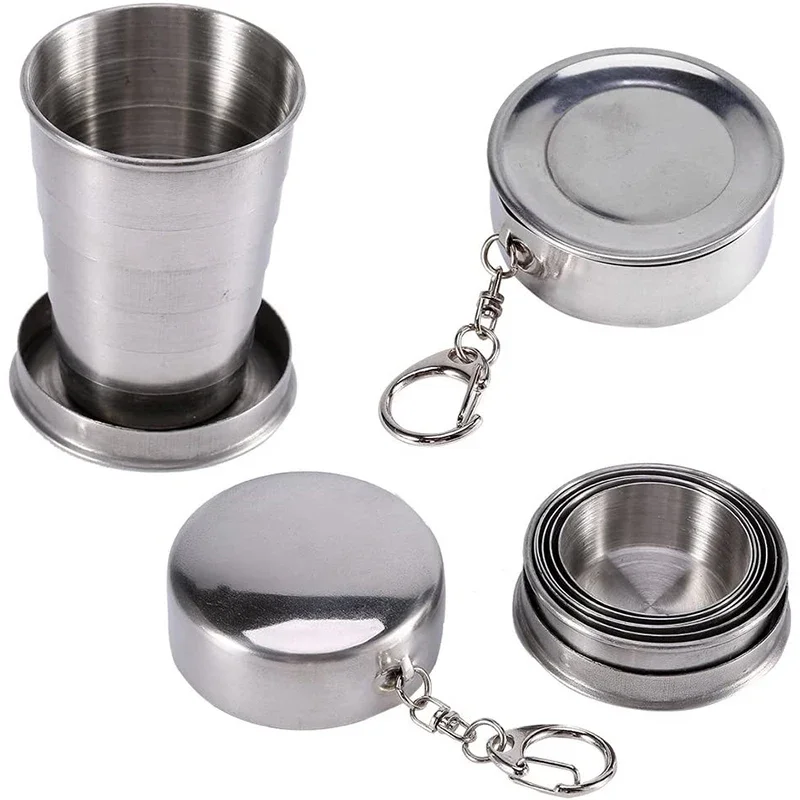 ถ้วยพับสแตนเลสแบบพกพาแก้วน้ำแบ - Outdoor Camping Utensils บทวิจารณ์และราคา