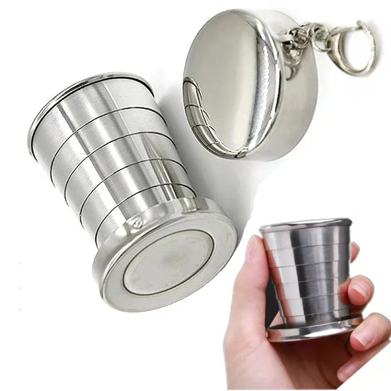 ถ้วยพับสแตนเลสแบบพกพาแก้วน้ำแบ - Outdoor Camping Utensils บทวิจารณ์และราคา