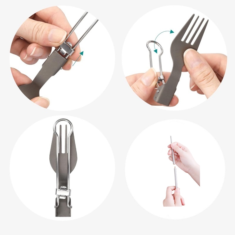 ชุดอุปกรณ์รับประทานอาหารพับได้ - Outdoor Camping Utensils บทวิจารณ์และราคา
