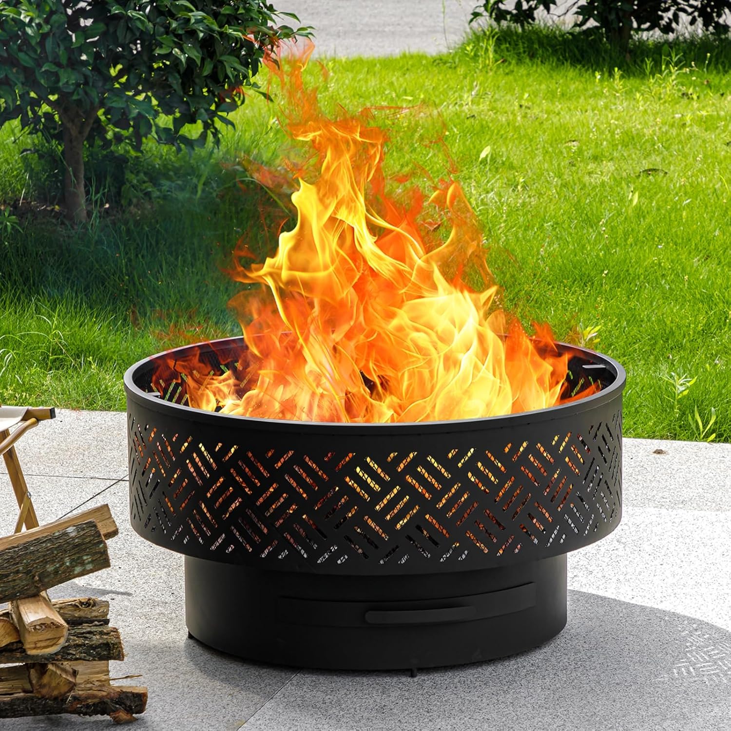โต๊ะเตาไฟทรงกลมขนาด 32 นิ้ว ทำ - Outdoor Camping Cooking Table บทวิจารณ์และราคา
