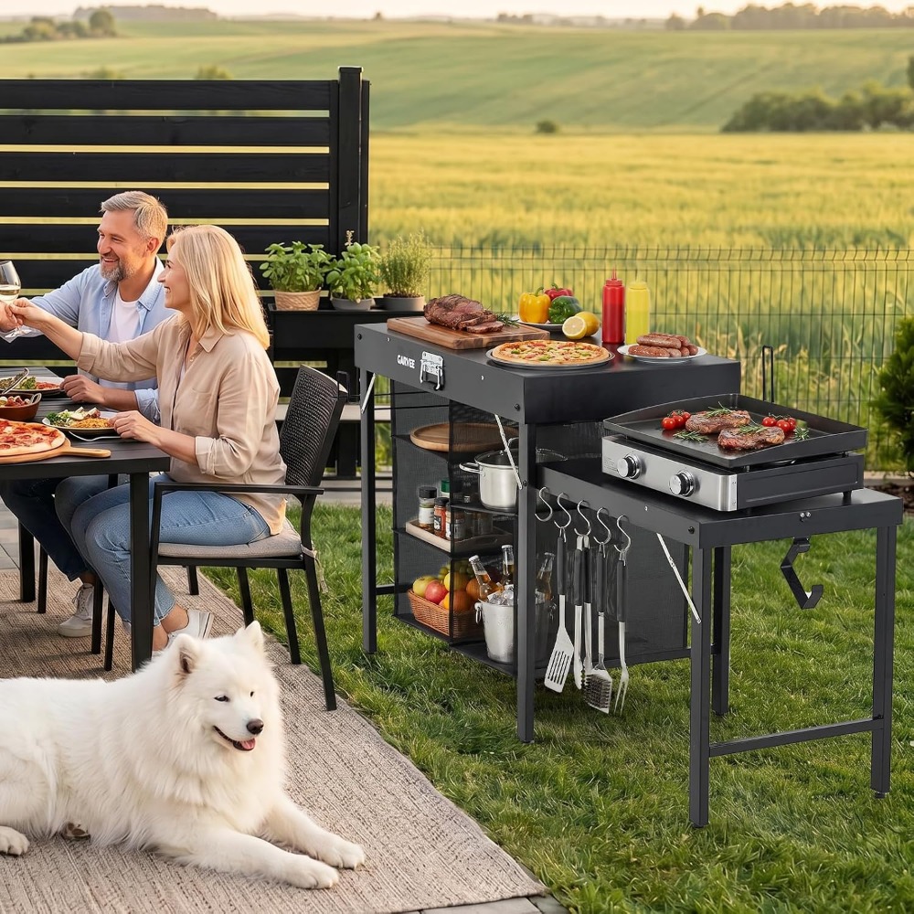 โต๊ะปิ้งย่างโลหะพับได้พร้อมส่ว - Outdoor Camping Cooking Table บทวิจารณ์และราคา