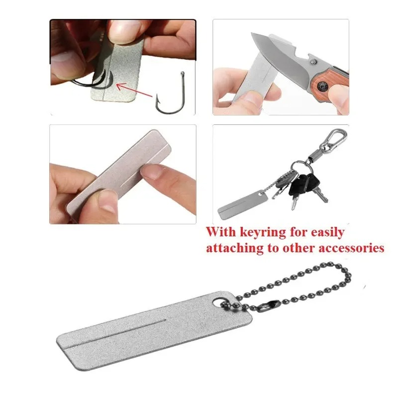 หินลับมีดเพชรขนาดเล็กแบบพวงกุญ - Outdoor Camping Tools บทวิจารณ์และราคา