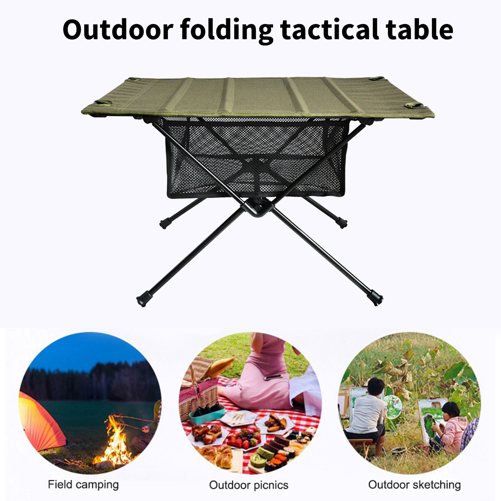 ตาข่ายเก็บของใต้โต๊ะพับได้สำหร - Outdoor Camping Table With Storage บทวิจารณ์และราคา