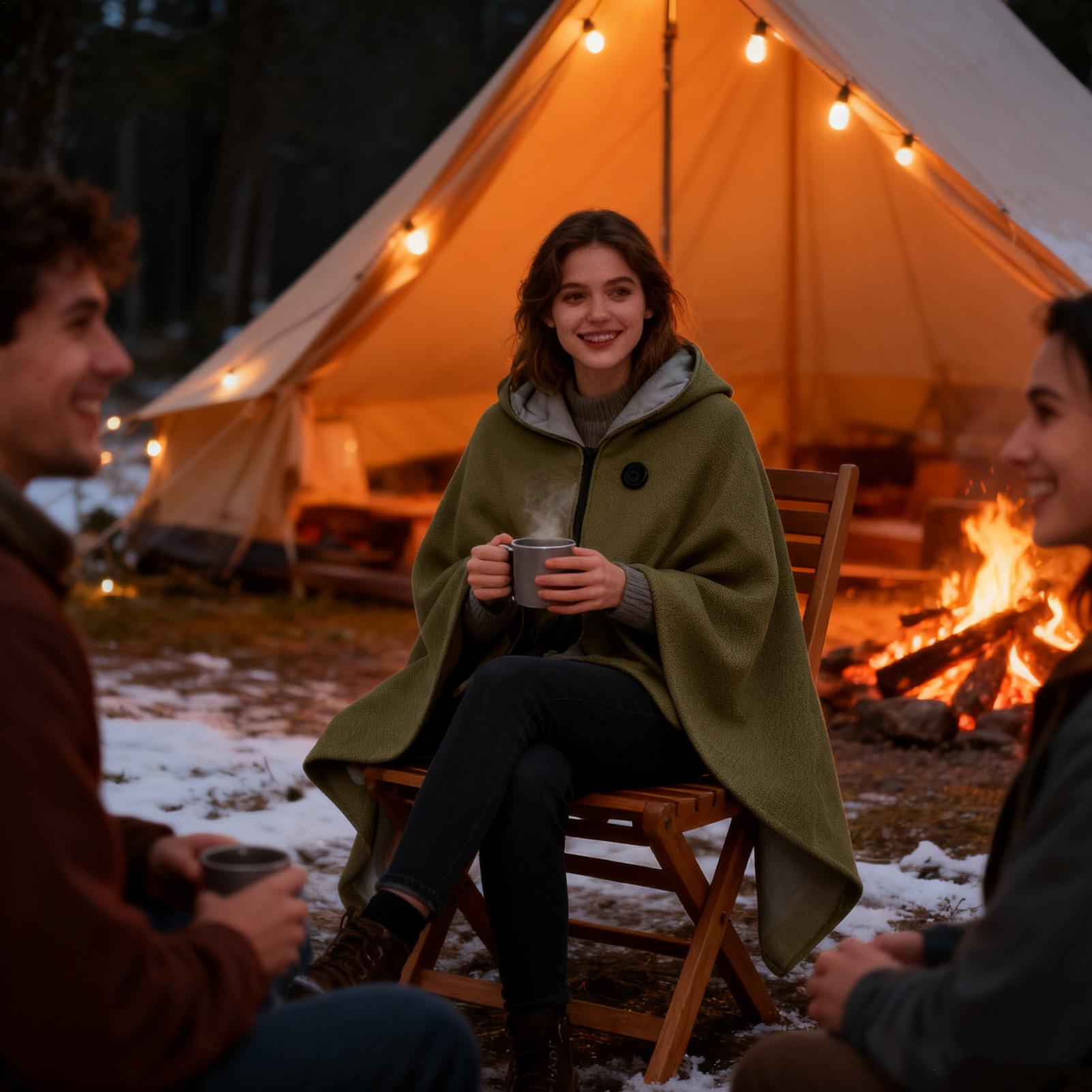 ผ้าคลุมไหล่แบบอุ่น 3 ระดับ ผ้า - Outdoor Camping Heated Blanket บทวิจารณ์และราคา