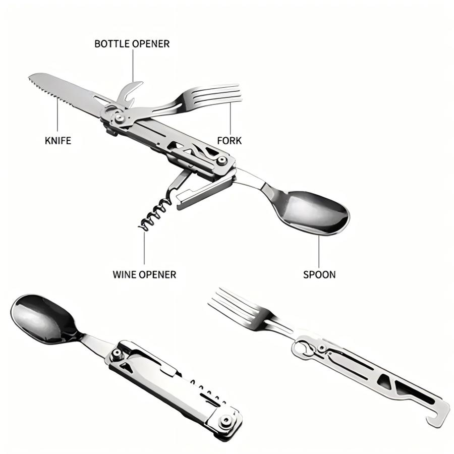 ชุดช้อนส้อมมีดอเนกประสงค์ 6 in - Outdoor Camping Meals บทวิจารณ์และราคา