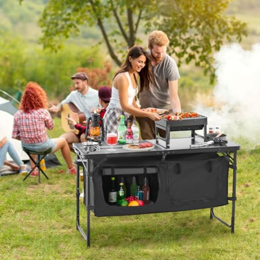 โต๊ะครัวสำหรับตั้งแคมป์, โต๊ะท - Outdoor Camping Cooking Table บทวิจารณ์และราคา