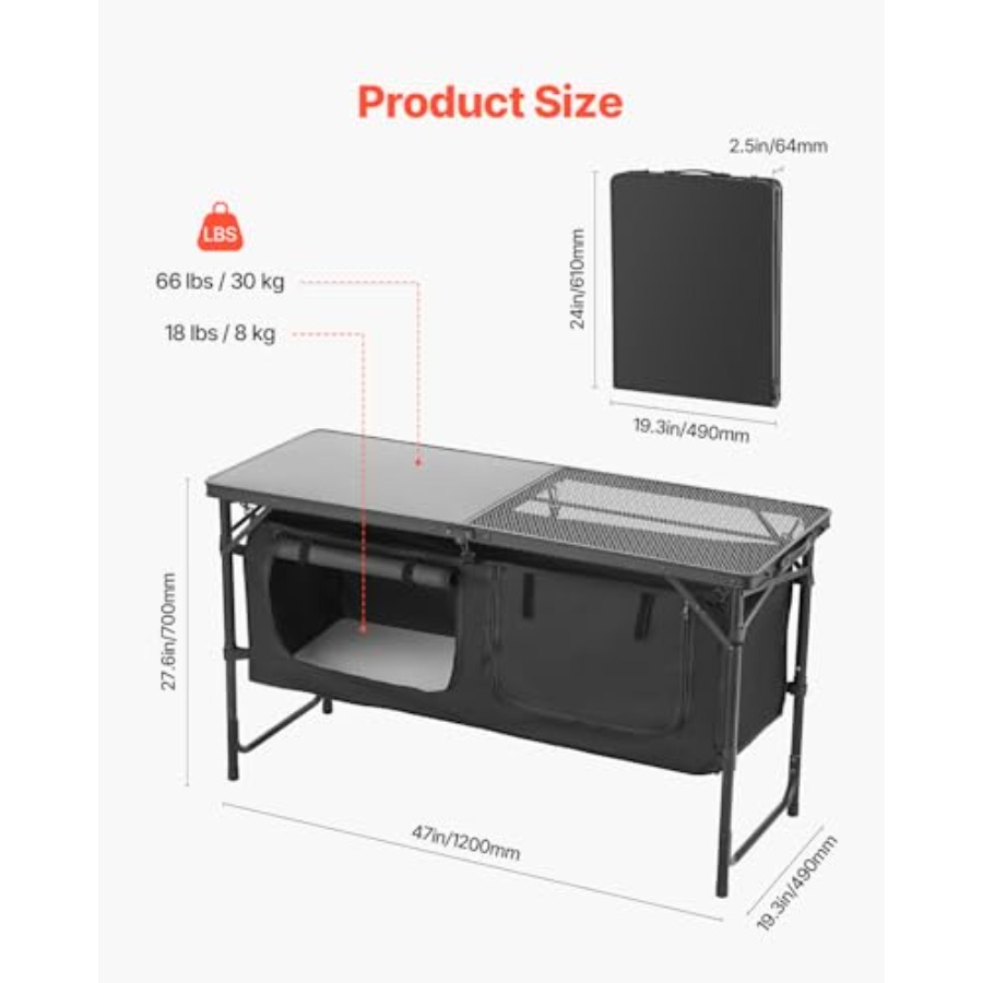 โต๊ะครัวสำหรับตั้งแคมป์, โต๊ะท - Outdoor Camping Cooking Table บทวิจารณ์และราคา