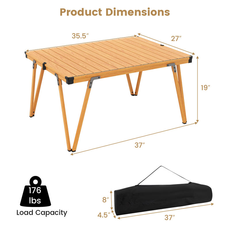 โต๊ะปิกนิกพับได้ขนาด 93 x 70 ซ - Outdoor Camping Table With Storage บทวิจารณ์และราคา